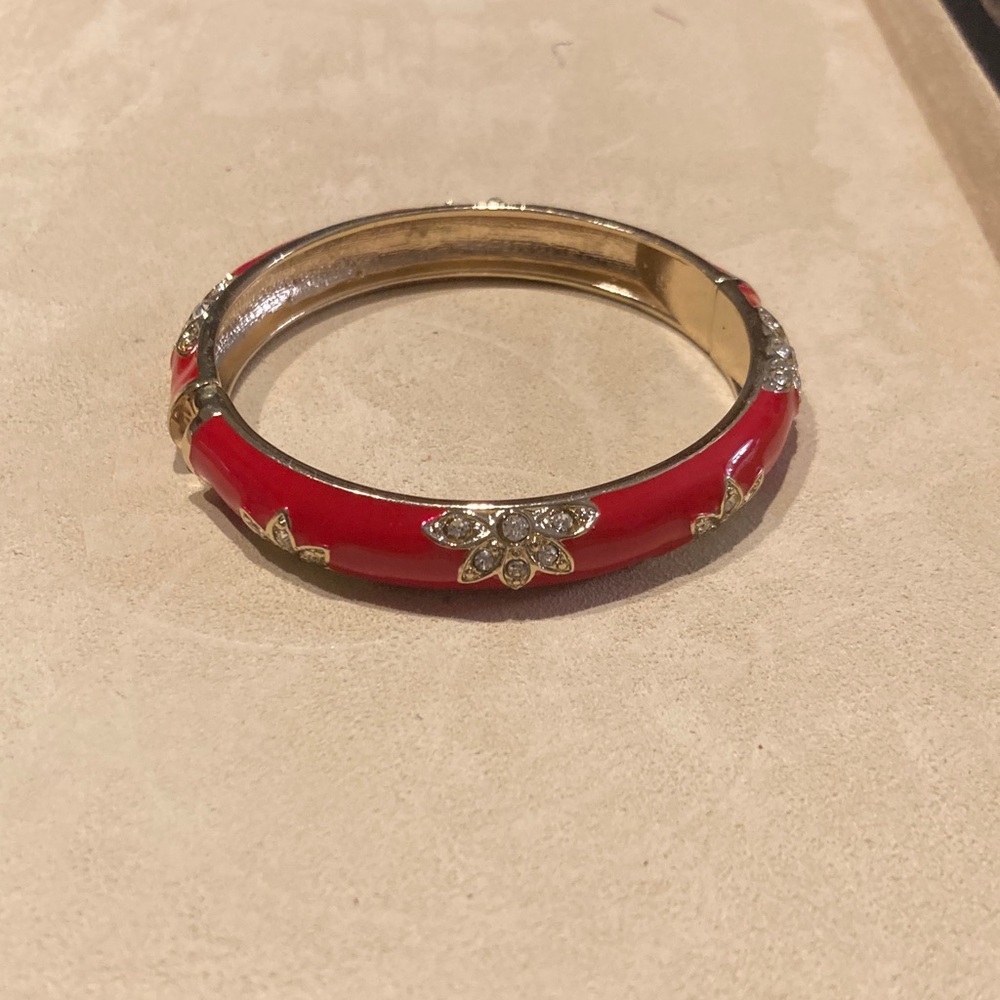 Tommy Bahama Crystal Red and Gold Bangle Bracelet